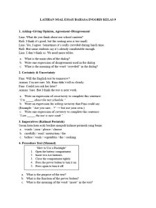 Soal Essay Bahasa Inggris Kelas 9 PDF