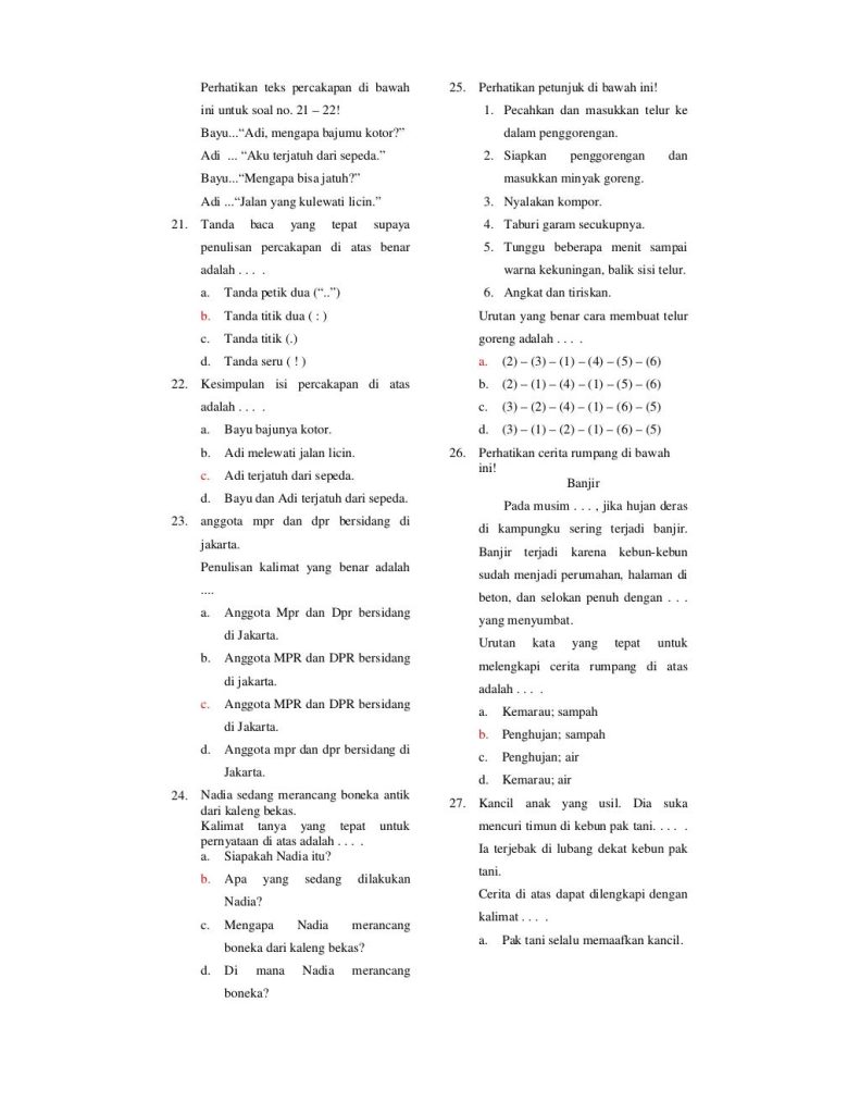 7 Soal Bahasa Sunda Kelas 4 Semester 1 dan Kunci Jawaban 2026