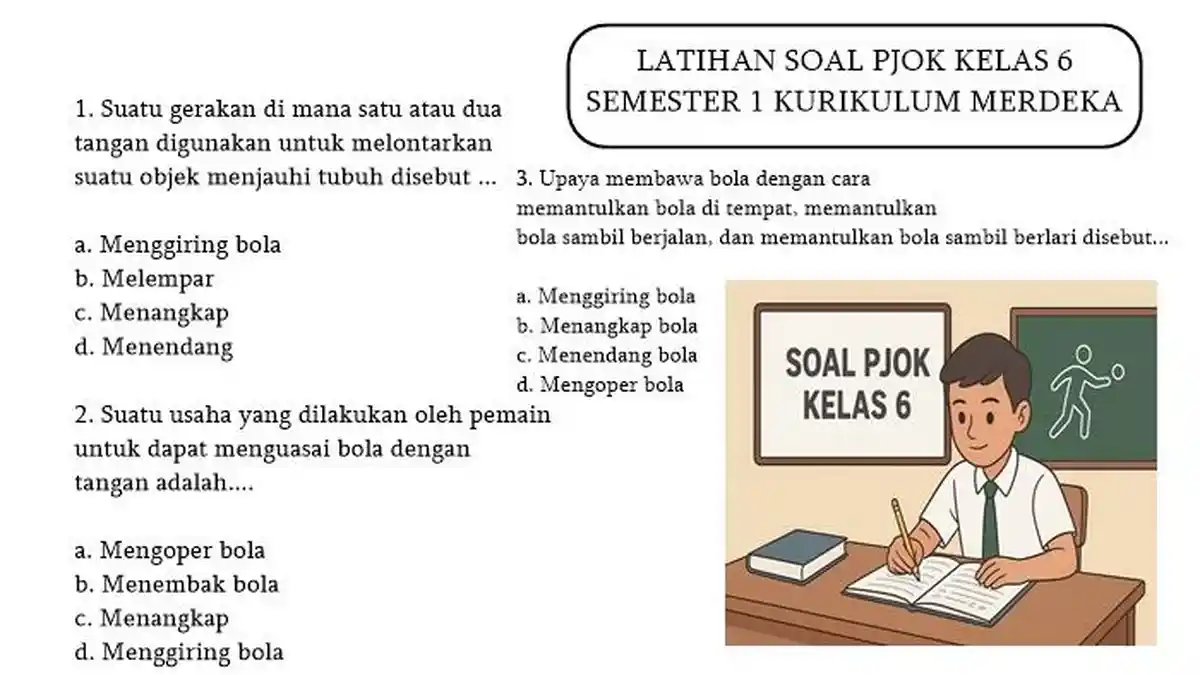 30 Soal PJOK Kelas 6 Semester 1 Kurikulum Merdeka Kunci Jawaban