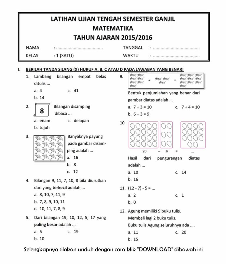 5 Contoh Soal Ujian Mid Semester 2 Kelas 4 Kurikulum 2013 yang Wajib Dikuasai Siswa 5 Contoh Soal Ujian Mid Semester 2 Kelas 4 Kurikulum 2013 yang Wajib Dikuasai Siswa