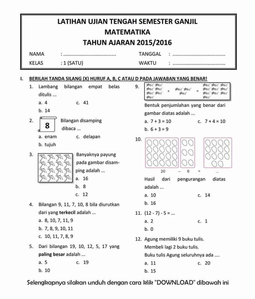 5 Contoh Soal Ujian Mid Semester 2 Kelas 4 Kurikulum 2013 yang Wajib Dikuasai Siswa