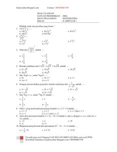 Latihan Soal Matematika Kelas 10 Semester 1 - Piffle me