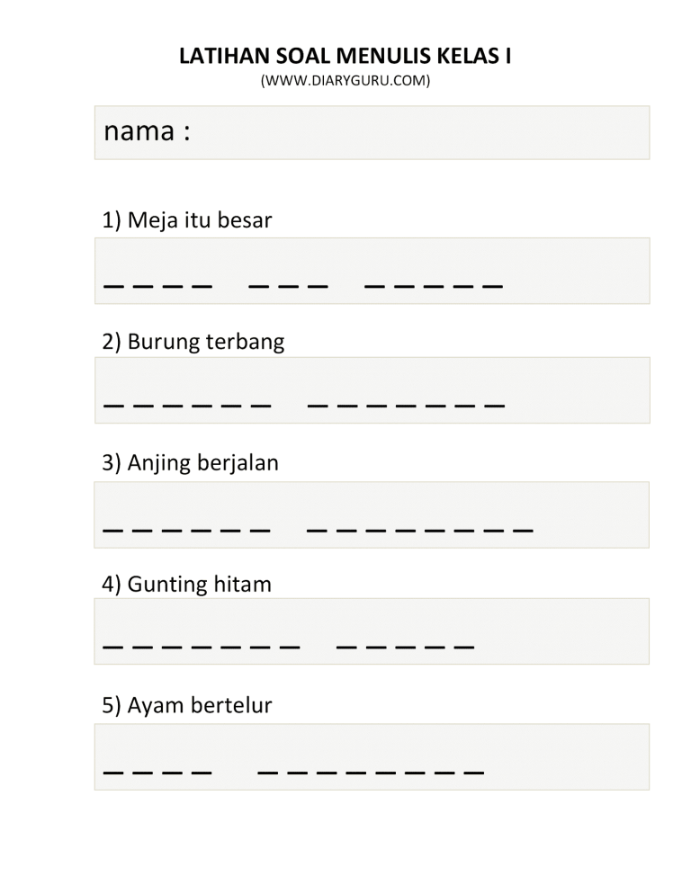 5 Soal Latihan Menulis Kelas 1 SD Siap Cetak Ini Ternyata Bikin Anak Lebih Cepat Baca