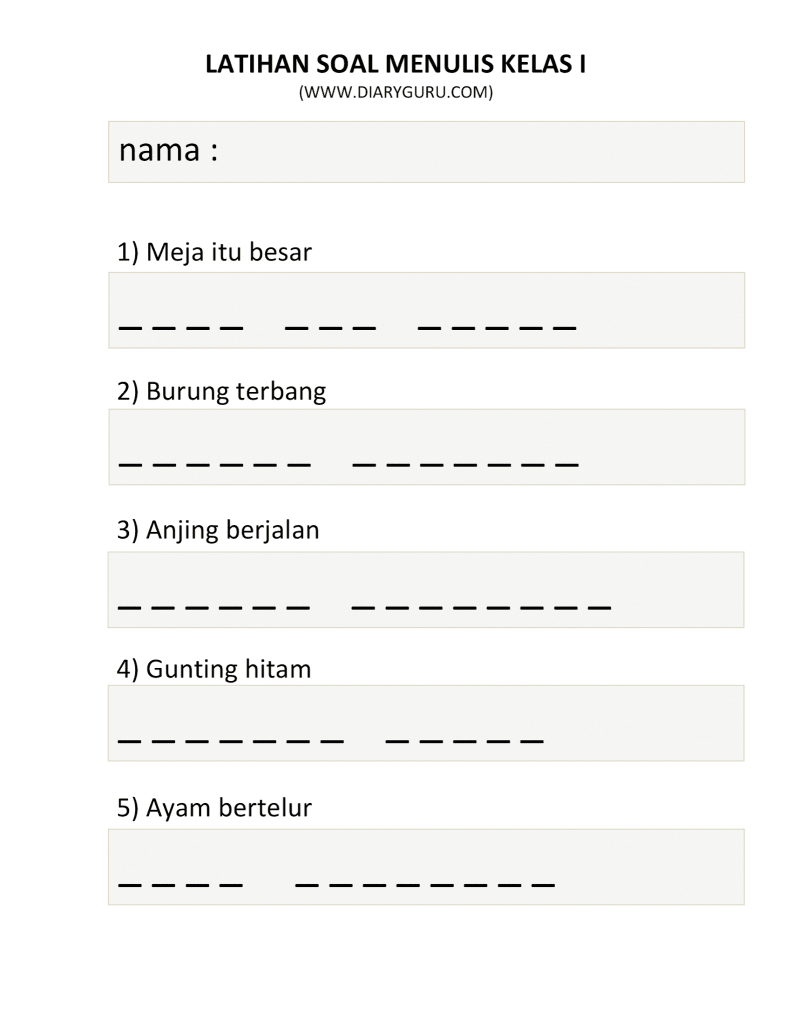 5 Soal Latihan Menulis Kelas 1 SD Siap Cetak Ini Ternyata Bikin Anak Lebih Cepat Baca
