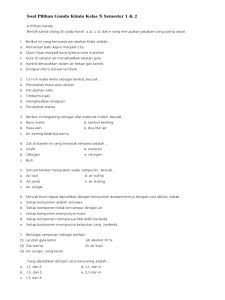 Soal Pilihan Ganda Kimia Kelas X Semester 1 PDF