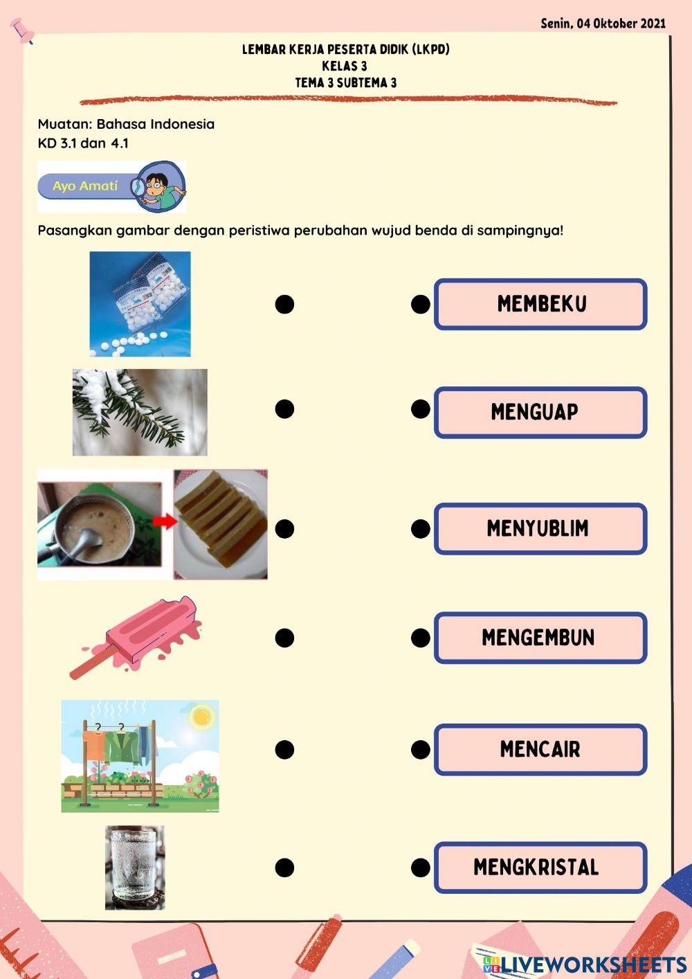 Satuan Panjang Subtema 1 Tema 3 Kelas 3 Worksheet Worksheets For - Free