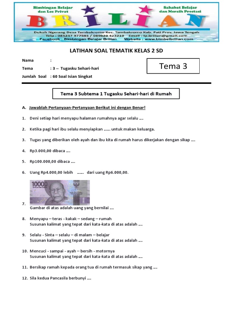 7 Cara Mudah Menguasai Contoh Soal Kelas 2 SD Tema 3 Lengkap yang Terbukti Efektif 2026