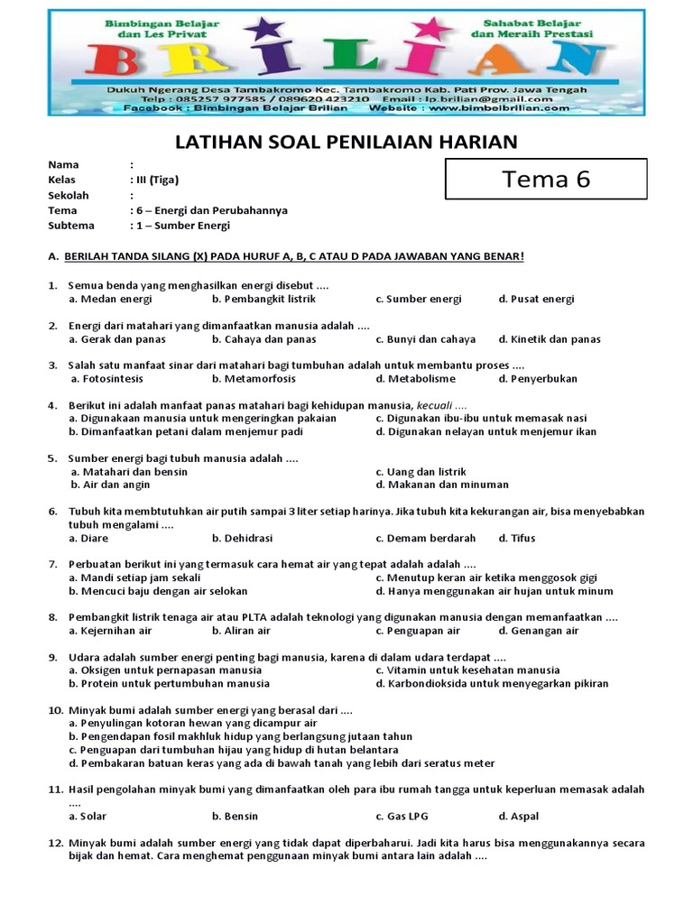 7 Cara Sukses Menghadapi UH dengan downluod latihan soal uh tema 6 kelas 3 k13 2026