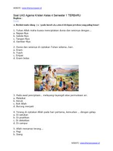 Memahami dan Menguasai Soal Agama Kristen Kelas 4 SD Semester 1