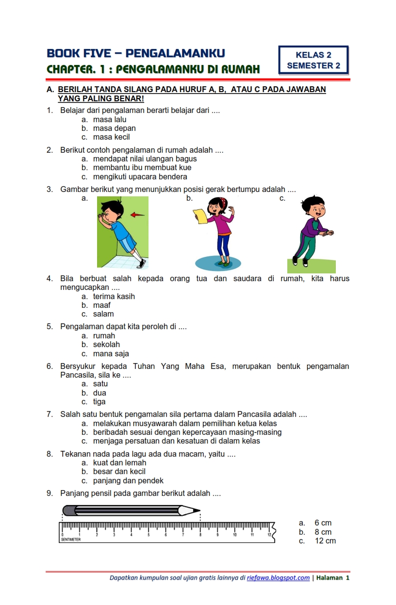 Ternyata Ini Contoh Soal Tema 5 Sub Tema 1 Kelas 2 yang Paling Sering Muncul, Wajib Tahu Sebelum Ulangan!