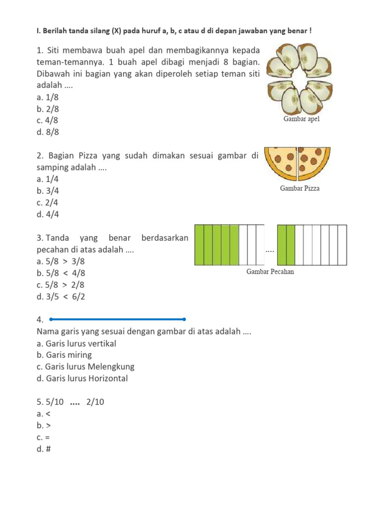Unduh filetype doc soal pilihan ganda kelas 3 mengenai pecahan 20 Soal dengan Kunci Jawab