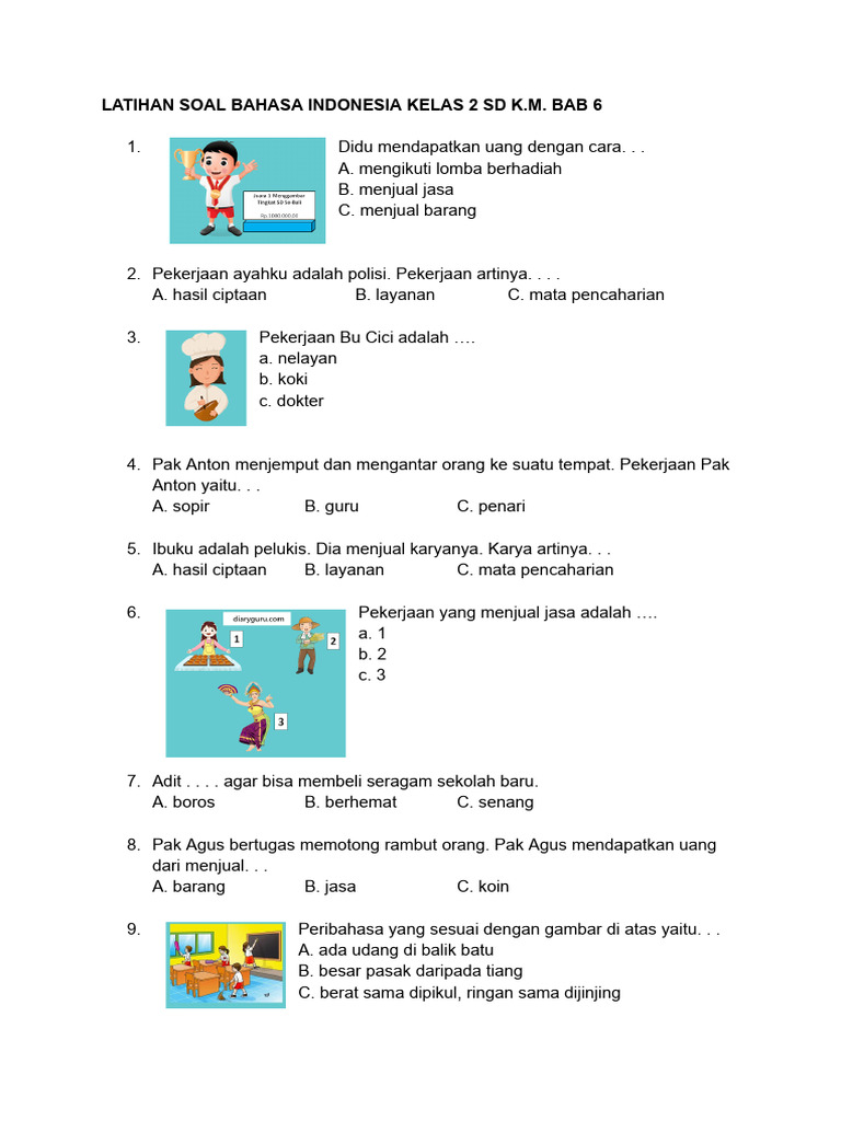7 Contoh Soal Kelas 2 SD Bahasa Indonesia KD 3.1 yang Wajib Diketahui Sebelum Ujian 2026 7 Contoh Soal Kelas 2 SD Bahasa Indonesia KD 3.1 yang Wajib Diketahui Sebelum Ujian 2026
