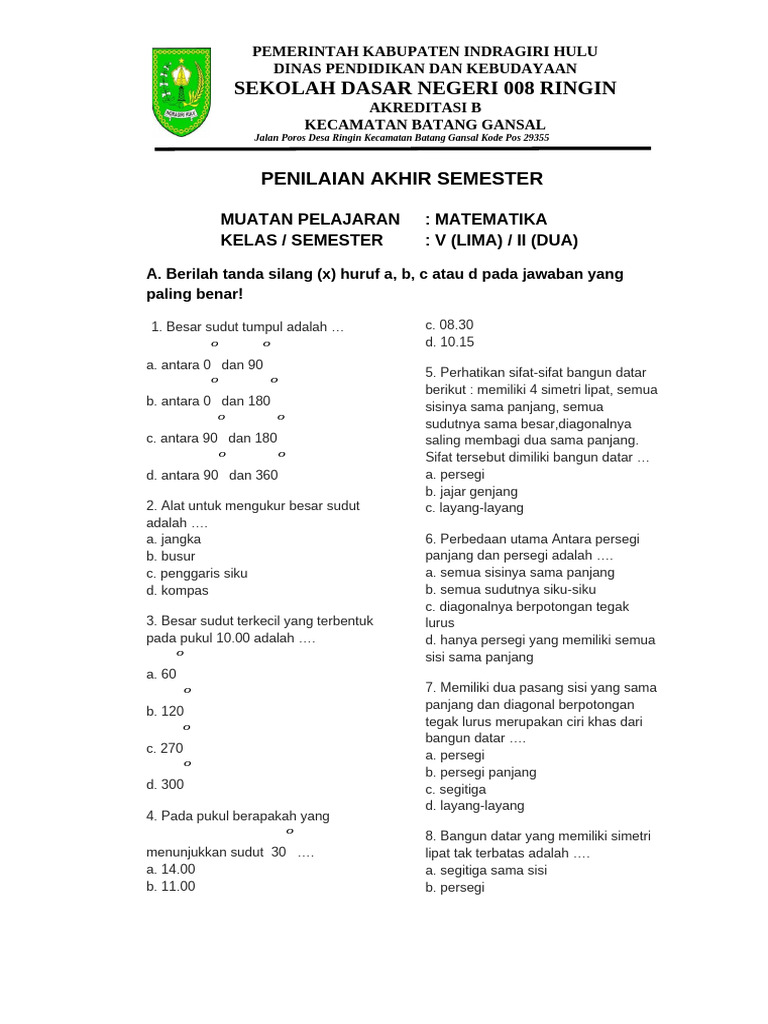 Rahasia Nilai Sempurna dengan Latihan Soal Tertulis Kelas 5 Matematika Semester 2 Terbaru