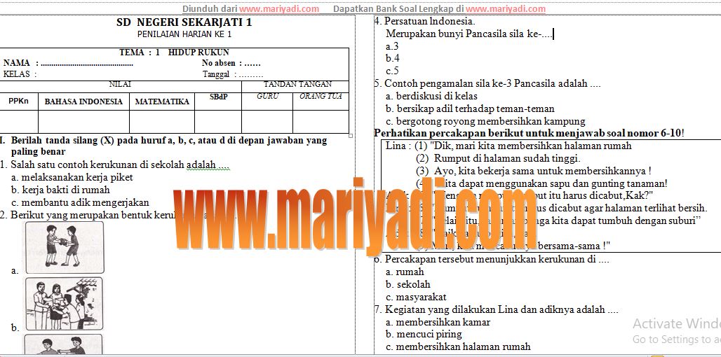 Rahasia Nilai Sempurna dengan Latihan Soal Ulangan Tematik Kelas 2 Tema 1 Subtema 1 Rahasia Nilai Sempurna dengan Latihan Soal Ulangan Tematik Kelas 2 Tema 1 Subtema 1