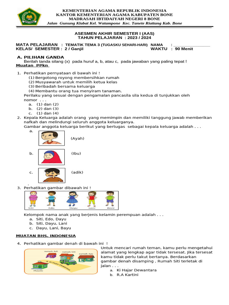 Rahasia Skor Tinggi Latihan Soal Tugasku Sehari Hari Tema 3 Kelas 2 yang Wajib Tahu