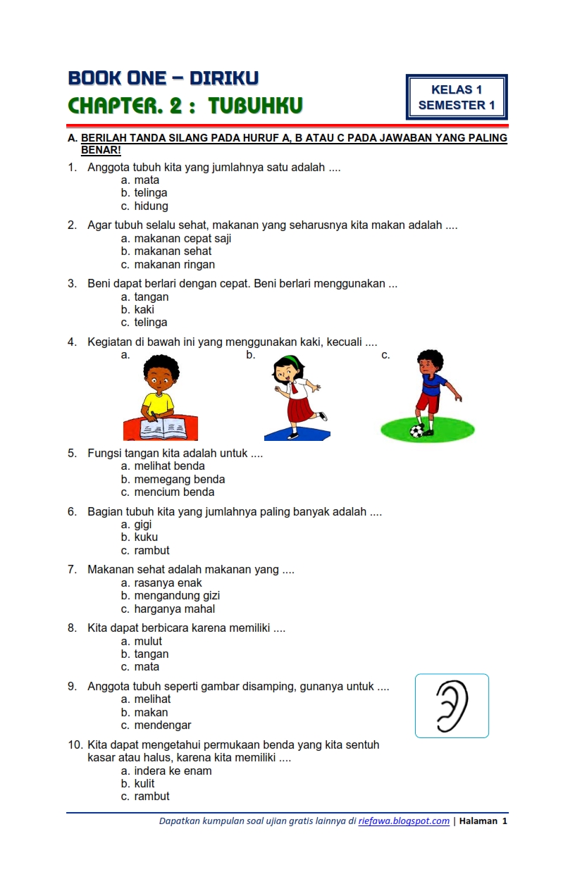 Rahasia Sukses Belajar Latihan Soal Ulangan Semester 1 SD Kelas 1 Tematik Terbaru