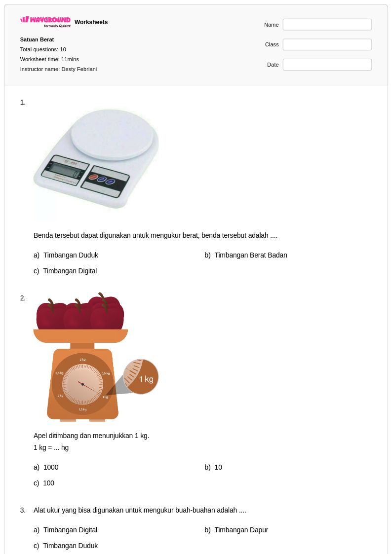 Wajib Tahu! Kumpulan Latihan Soal Tentang Timbangan Kelas 2 Agar Anak Cepat Mahir Wajib Tahu! Kumpulan Latihan Soal Tentang Timbangan Kelas 2 Agar Anak Cepat Mahir