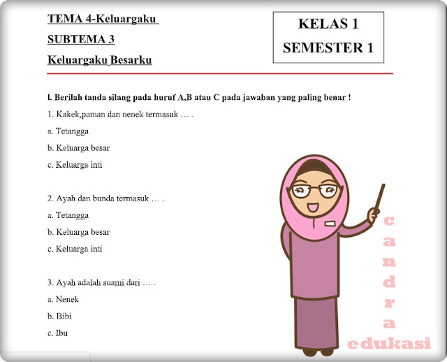 Wajib Tahu Kumpulan Soal Tematik Kelas 1 SD Tema 4 Agar Anak Cepat Pintar